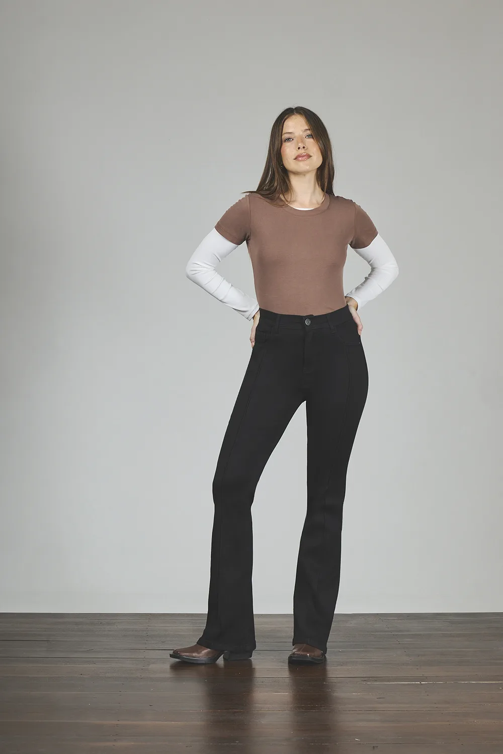 ART. 421 | SEMI OXFORD NEGRO CON ALFORZA ELASTIZADO