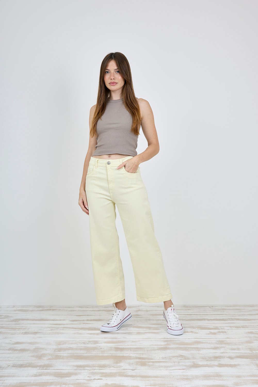 ART. 456 | CROP WIDE LEG AMARILLO MANTEQUILLA ELASTIZADO