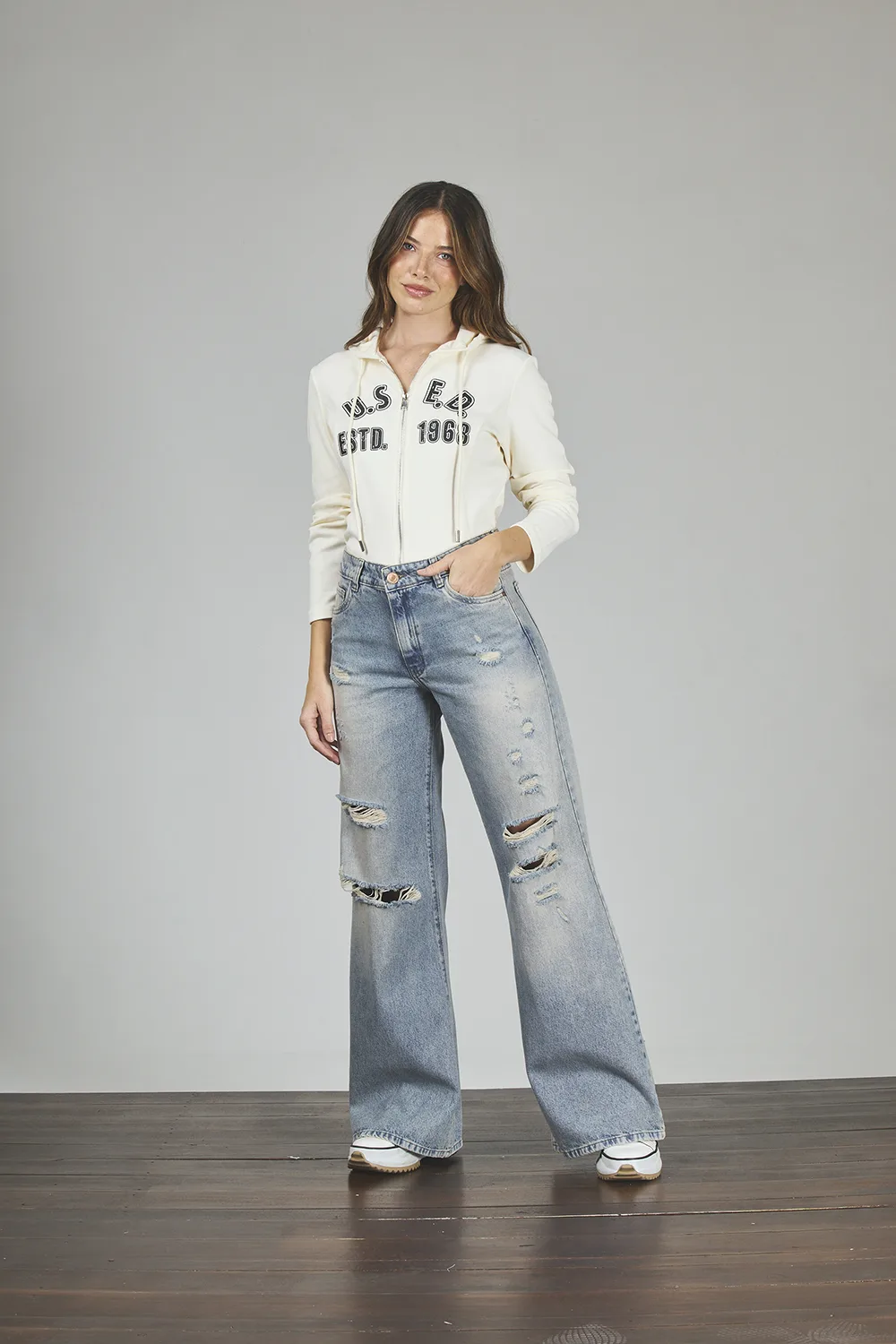 ART. 469 | WIDE LEG MATIZADO CON ROTURAS RÍGIDO