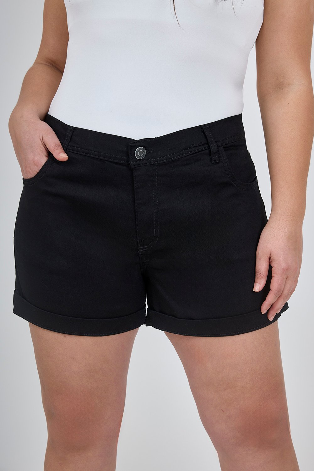 Alternative view of ART. M-567 | DAMA SHORT NEGRO CON DOBLES ELASTIZADO