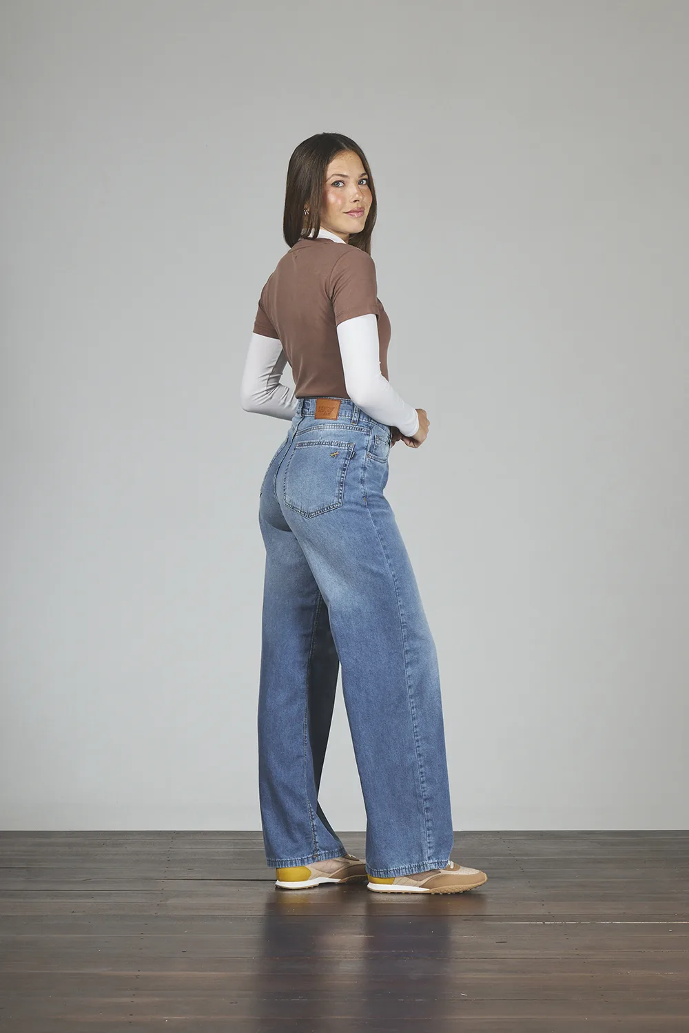 Alternative view of ART. 472 | WIDE LEG STONE RIGIDO (TELA CAMISERA)